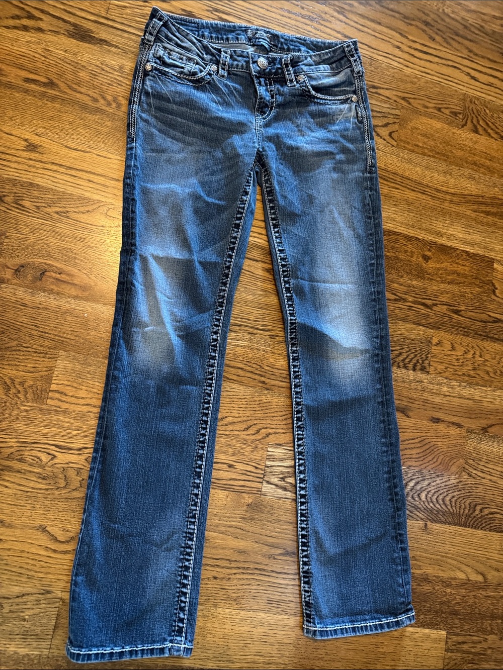 Silver Jeans Women's Straight-Leg Jeans in Faded Indigo
